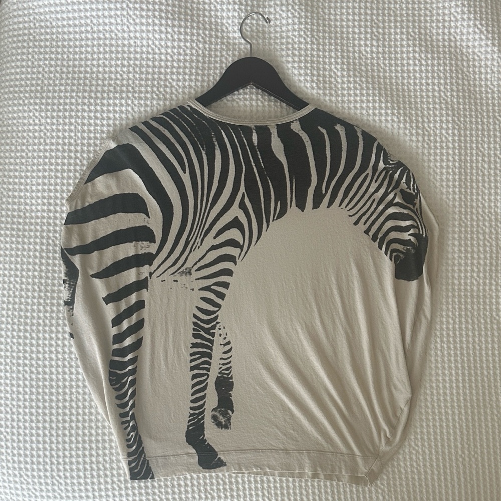 Stella McCartney Zebra Bateau Neckline Sleeveless Top, IT size 40/US small